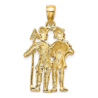 14K Yellow Gold Large Gemini Zodiac Charm – view 5