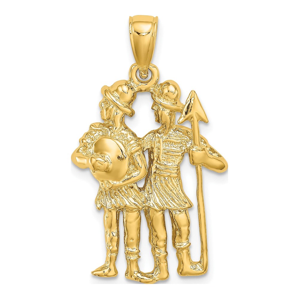 14K Yellow Gold Large Gemini Zodiac Charm