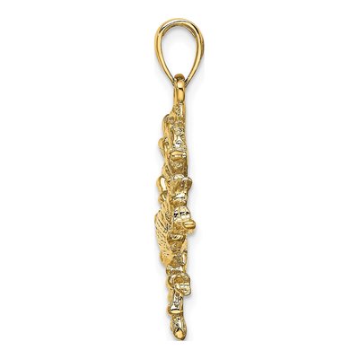 14K Yellow Gold Large Cancer Zodiac Charm – view 3