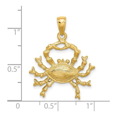 14K Yellow Gold Large Cancer Zodiac Charm – view 4