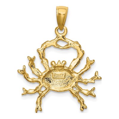 14K Yellow Gold Large Cancer Zodiac Charm – view 5