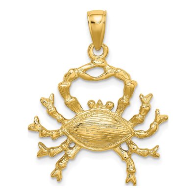 14K Yellow Gold Large Cancer Zodiac Charm