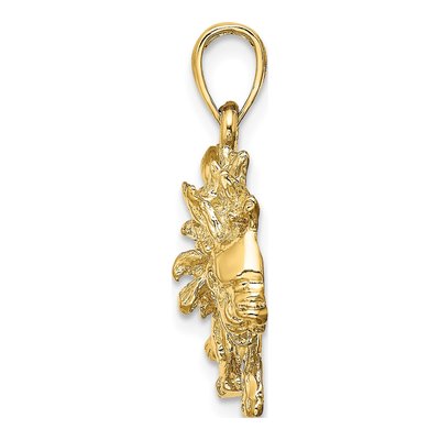 14K Yellow Gold Large Leo Zodiac Pendant – view 3