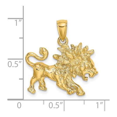 14K Yellow Gold Large Leo Zodiac Pendant – view 4