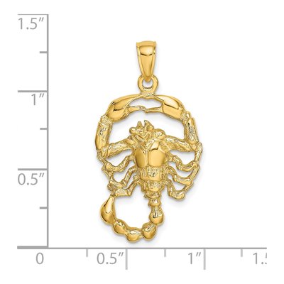 14K Yellow Gold Scorpio Zodiac Pendant – view 4