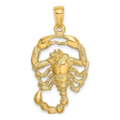 14K Yellow Gold Scorpio Zodiac Pendant