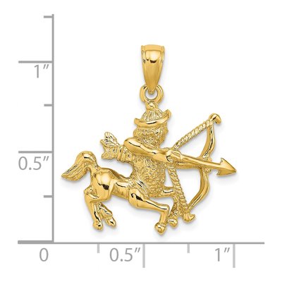 14K Yellow Gold Large Sagittarius Zodiac Charm – view 4