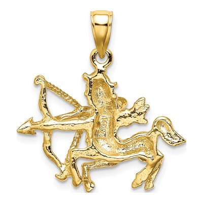 14K Yellow Gold Large Sagittarius Zodiac Charm – view 5