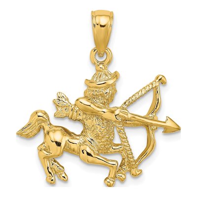 14K Yellow Gold Large Sagittarius Zodiac Charm