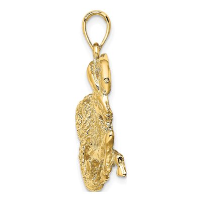 14K Yellow Gold Large Capricorn Zodiac Charm – view 3