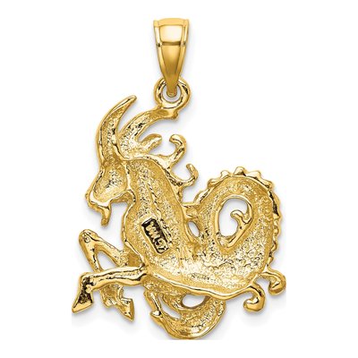 14K Yellow Gold Large Capricorn Zodiac Charm – view 5