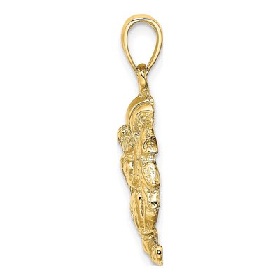 14K Yellow Gold Aquarius Zodiac Pendant – view 3