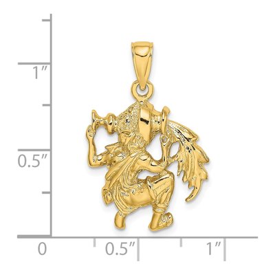 14K Yellow Gold Aquarius Zodiac Pendant – view 4