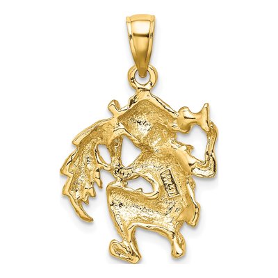 14K Yellow Gold Aquarius Zodiac Pendant – view 5