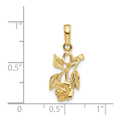 14K Yellow Gold Rose Pendant – view 4