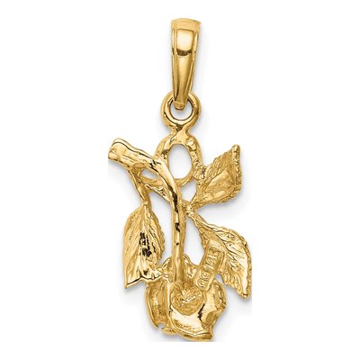 14K Yellow Gold Rose Pendant – view 5