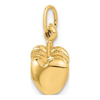 14K Yellow Gold 3D Puffed Apple Pendant – view 6