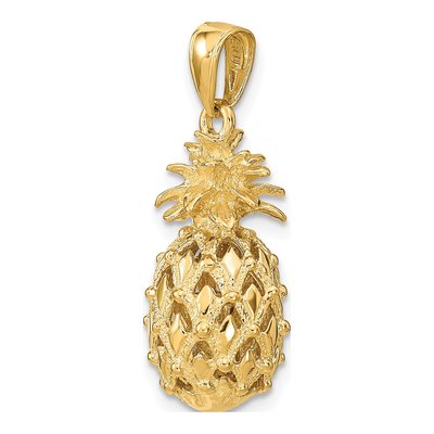 14K Yellow Gold 3D Pineapple Pendant – view 5