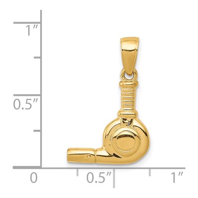 14K Yellow Gold 3-D Blow Dryer Pendant – view 5