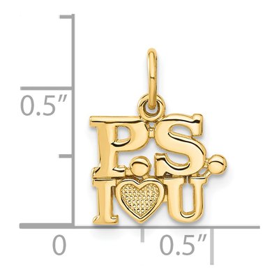 14K Yellow Gold 'p.s I Love You' Pendant – view 5
