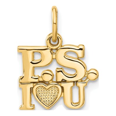 14K Yellow Gold 'p.s I Love You' Pendant