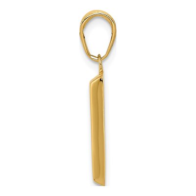 14K Yellow Gold 3D Bar Pendant – view 3