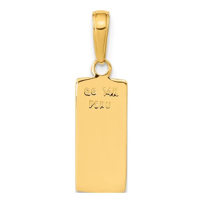 14K Yellow Gold 3D Bar Pendant – view 4