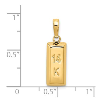 14K Yellow Gold 3D Bar Pendant – view 5