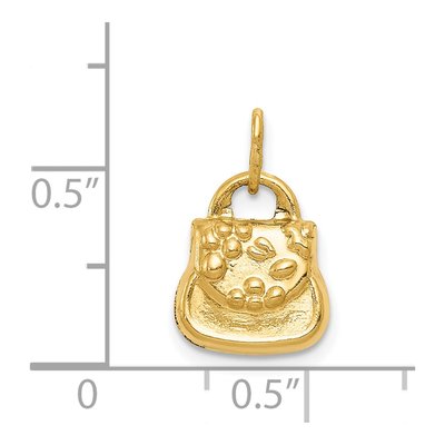 14K Yellow Gold 3D Purse Pendant – view 5