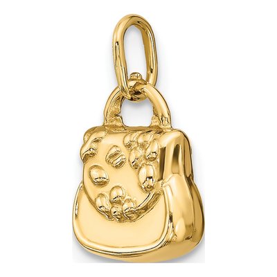 14K Yellow Gold 3D Purse Pendant – view 6