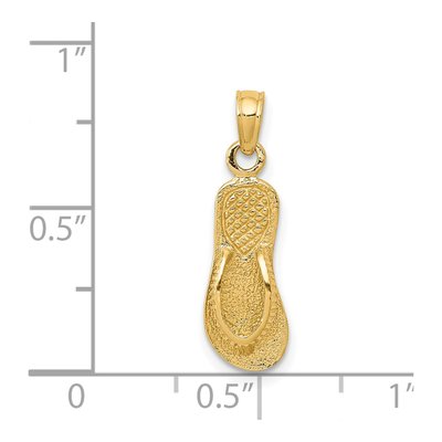 14K Yellow Gold 3-D Flip-Flop Pendant – view 5