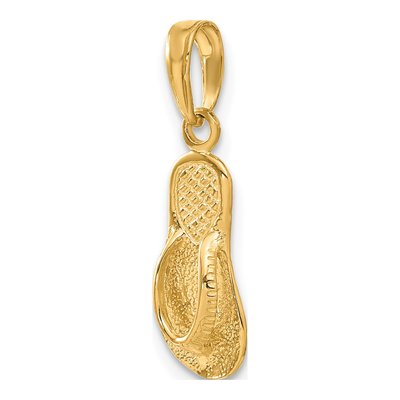 14K Yellow Gold 3-D Flip-Flop Pendant – view 6