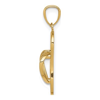 14K Yellow Gold 3-D Flip Flop Pendant – view 3