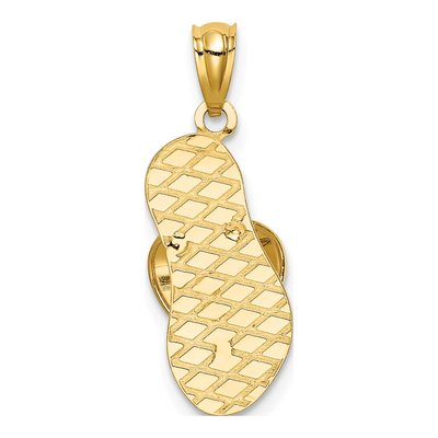 14K Yellow Gold 3-D Flip Flop Pendant – view 5