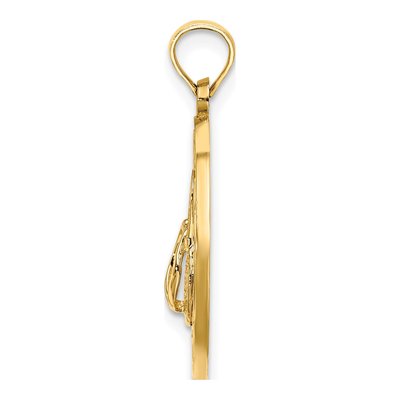 14K Yellow Gold Circle Flip-Flop Pendant – view 3