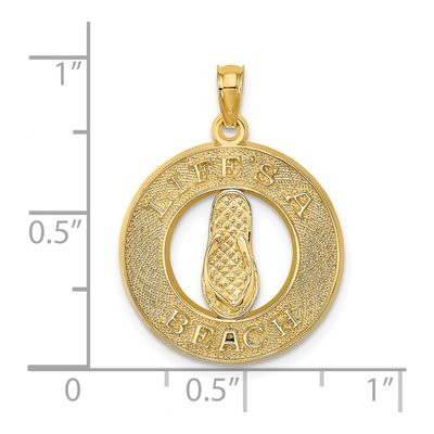 14K Yellow Gold Circle Flip-Flop Pendant – view 4