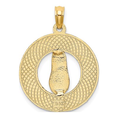 14K Yellow Gold Circle Flip-Flop Pendant – view 5