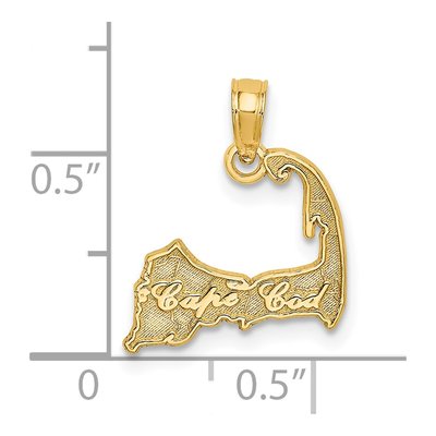 14K Yellow Gold Cape Cod Map Pendant – view 4