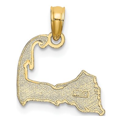 14K Yellow Gold Cape Cod Map Pendant – view 5
