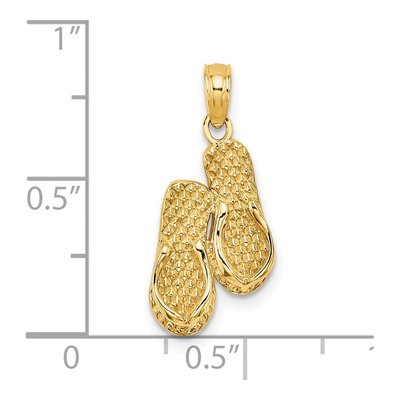 14K Yellow Gold Flip-Flop Charm – view 4