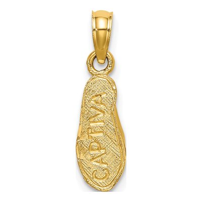 14K Yellow Gold 3-D Flip-Flop Pendant – view 4