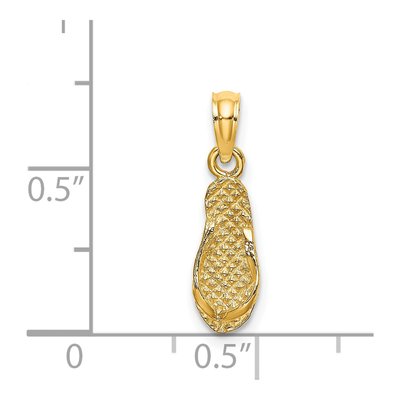 14K Yellow Gold 3-D Flip-Flop Pendant – view 5