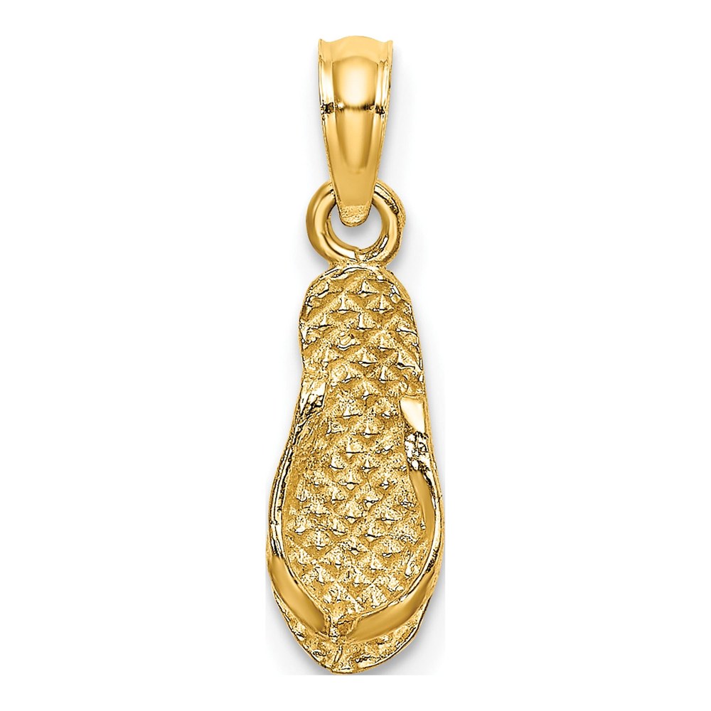 14K Yellow Gold 3-D Flip-Flop Pendant