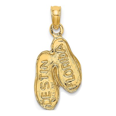 14K Yellow Gold Destin Florida Flip-Flop Charm – view 4