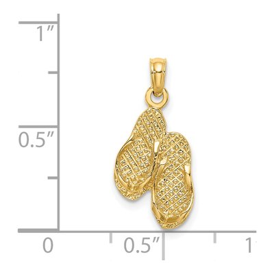 14K Yellow Gold Destin Florida Flip-Flop Charm – view 5