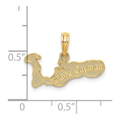 14K Yellow Gold Grand Cayman Island Map Charm – view 4