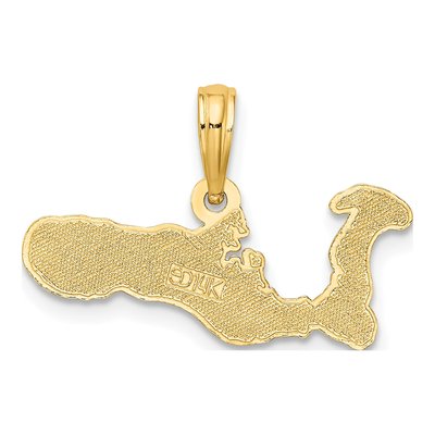 14K Yellow Gold Grand Cayman Island Map Charm – view 5