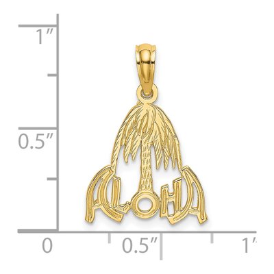 14K Yellow Gold Aloha Palm Tree Pendant – view 4