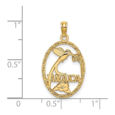 14K Yellow Gold Jamaica Bird Flowers Charm – view 4