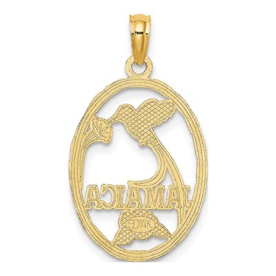 14K Yellow Gold Jamaica Bird Flowers Charm – view 5